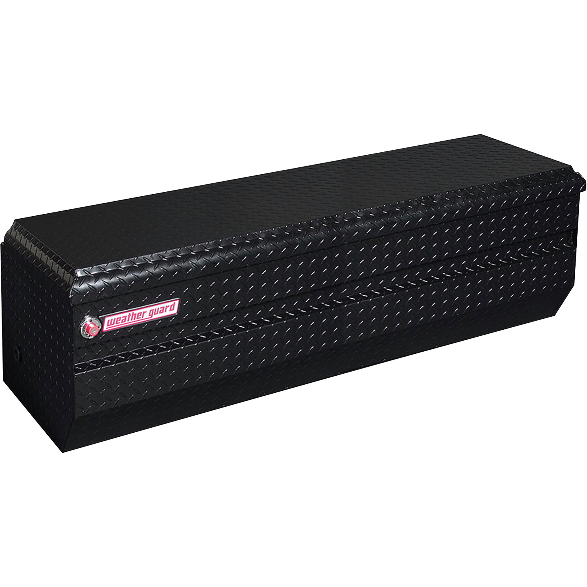 Weather Guard Truck Chest Tool Box, Aluminum, Black, Rotary Latch, 55in